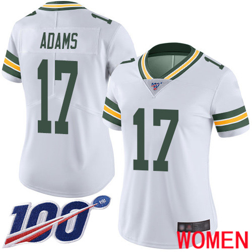Green Bay Packers Limited White Women #17 Adams Davante Road Jersey Nike NFL 100th Season Vapor Untouchable->youth nfl jersey->Youth Jersey